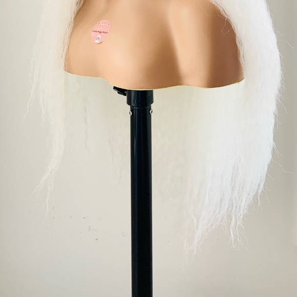 Long White Lace Front Synthetic Wig for Events or Cosplay - Picture 4 of 13